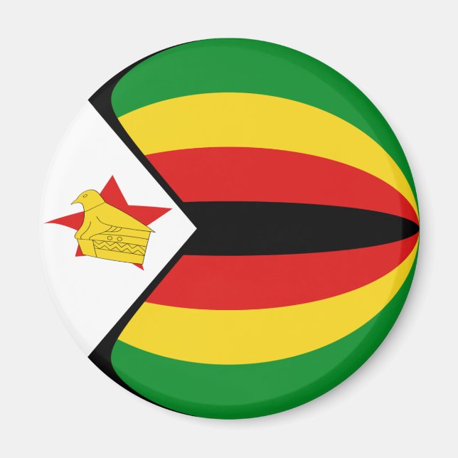 Imã Ímã de Bandeira Olho de Peixe do Zimbábue (Frente)
