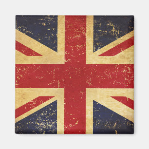 Imã Ímã de Bandeira Union Jack Britânica Vintage Grung