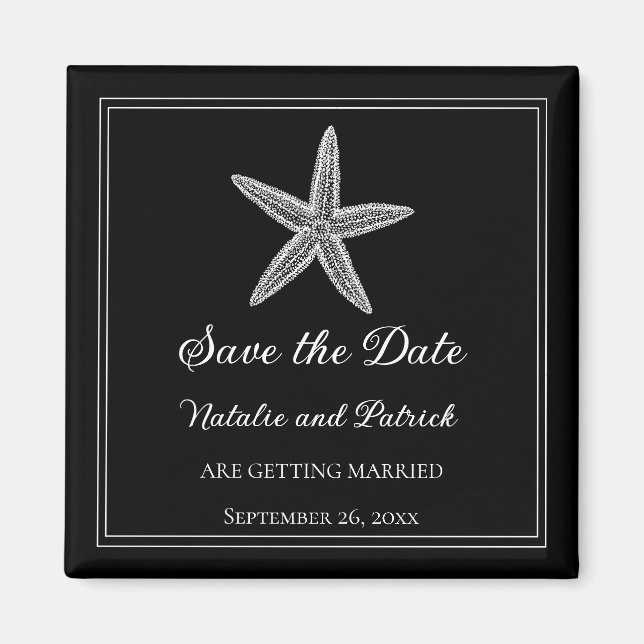 Imã Ímã de Black Starfish para Salvar a Data (Frente)
