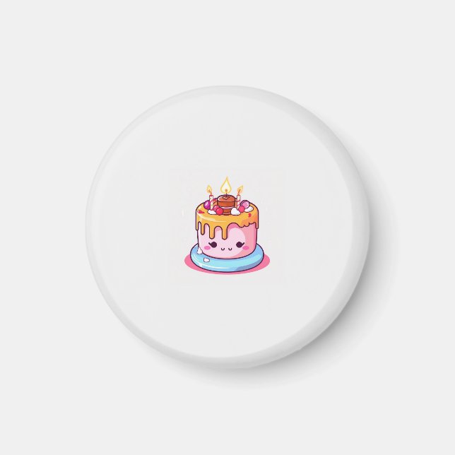 Imã Ímã de bolo kawaii, redondo fofo  (Frente)