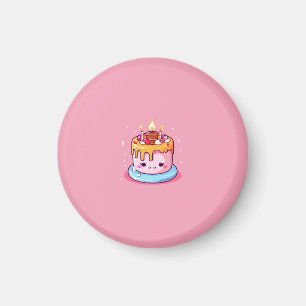 Imã Ímã de bolo kawaii rosa