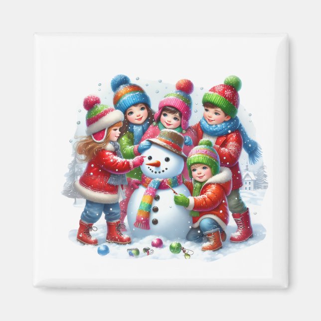 Imã Ímã de Boneco de Neve de Inverno   (Frente)