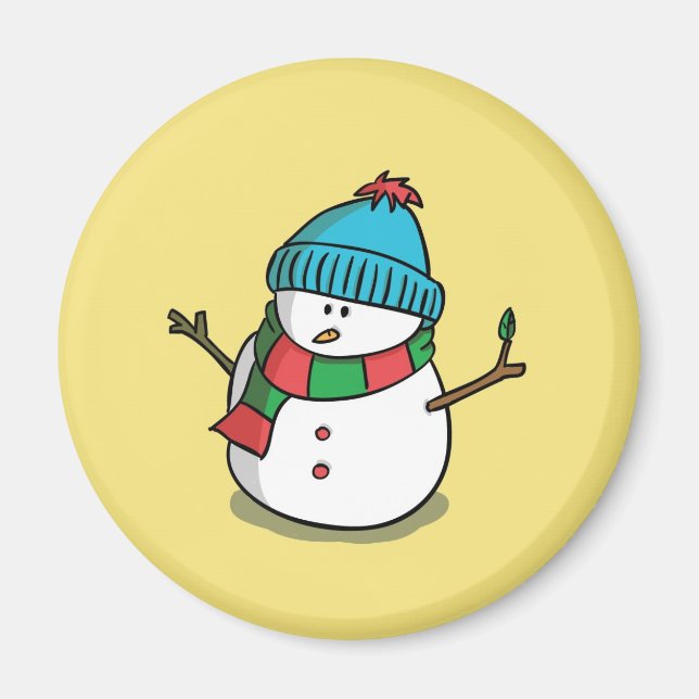 Imã Ímã de Boneco de Neve de Natal (Frente)
