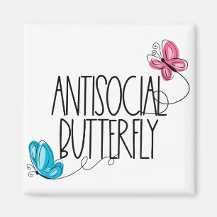 Imã Ímã de Borboleta Antissocial Engraçado