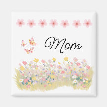 Ímã de Borboleta de Flor Silvestre Personalizado