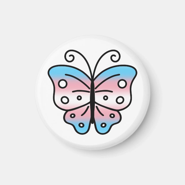 Imã Ímã de Borboleta Orgulho Transgênero (Frente)