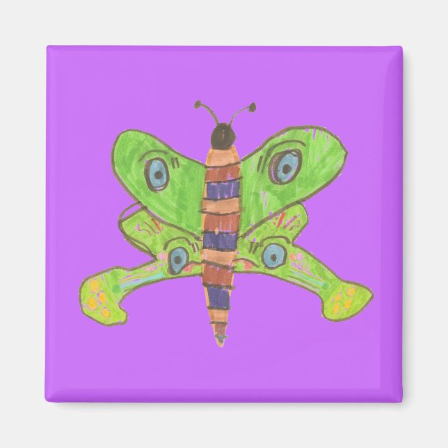 Imã Ímã de borboleta roxa (Frente)