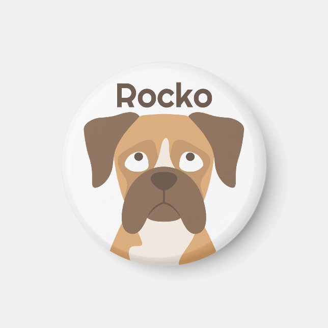 Imã Ímã de Boxer Personalizado, nome personalizado do  (Frente)