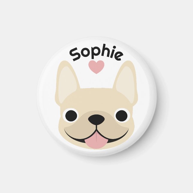 Imã Ímã de Bulldog Francês Personalizado, Presente Fre (Frente)