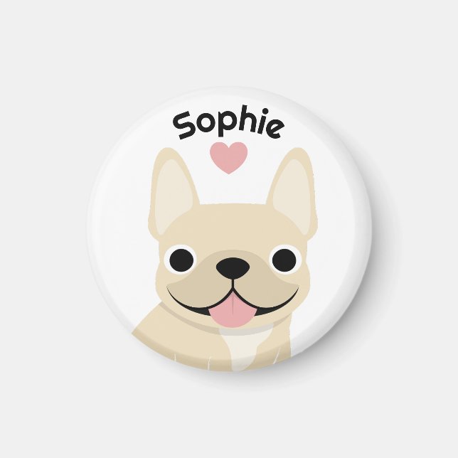 Imã Ímã de Bulldog Francês Personalizado, Presente Fre (Frente)