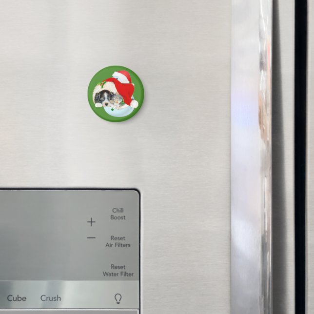 Imã Ímã de Cachorrinho e Gatito de Natal (In Situ (Fridge))