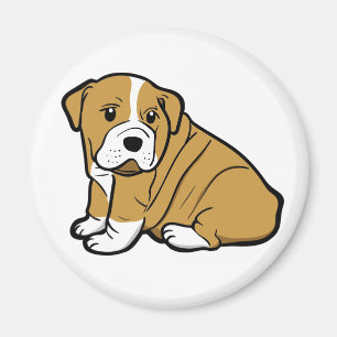 Imã Ímã de Cachorro Cartoon de Filhote de Bulldog Ingl