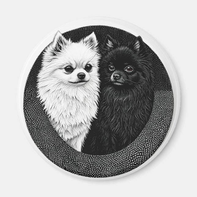 Imã Ímã de Cachorro Spitz Japonês para Presente de Ama (Frente)