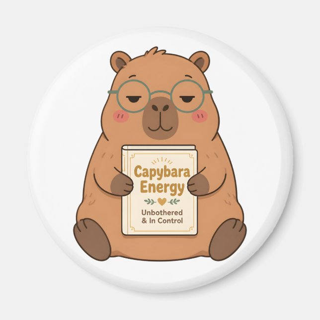 Imã Ímã de Capivara Energia Despreocupada Óculos (Frente)