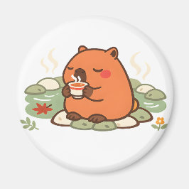 Imã Ímã de Capivara Fofa em uma Temporada de Chá no On