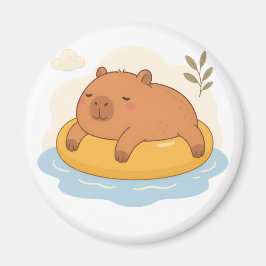Imã Ímã de Capivara Fofa Flutuando em Piscina para o V