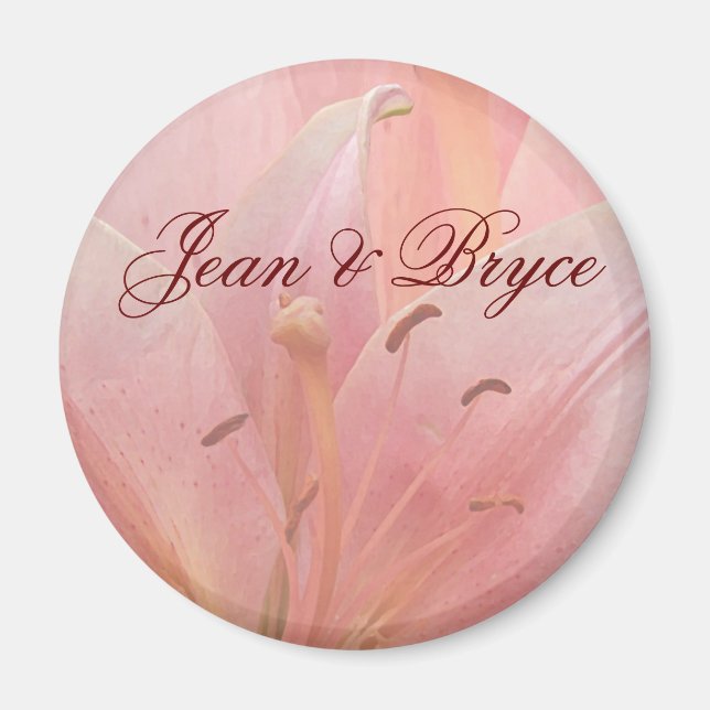Imã Ímã de casamento Lírio Tigre Rosa (Frente)