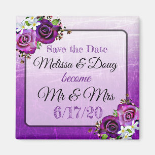 Imã Ímã de Casamento Roxo Salve a Data