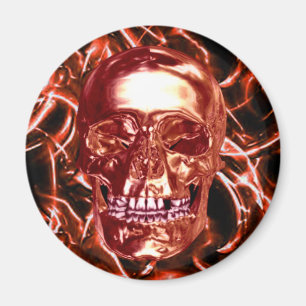 Imã Ímã de Caveira em Chrome Vermelho Elétrico