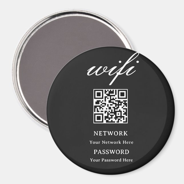 Imã Ímã de Círculo | Rede de Senha Wifi Moderna (Front/Back)