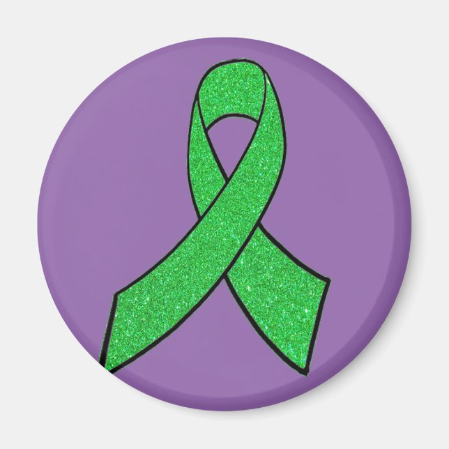 Imã Ímã de conscientização sobre doença de Lyme roxo e (Frente)