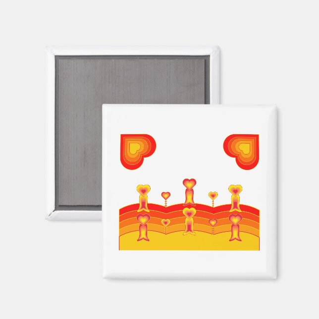 Imã Ímã de Coração-Paisagem (Front/Back)