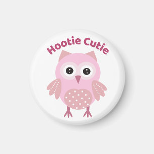 Imã Ímã de Coruja Rosa Hootie Cutie