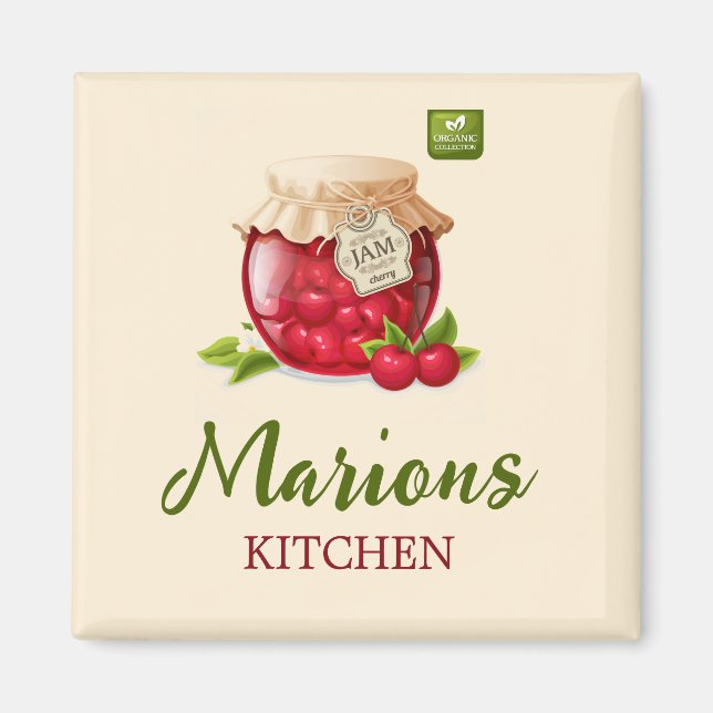 Imã Ímã de cozinha personalizado com tema de cereja (Frente)