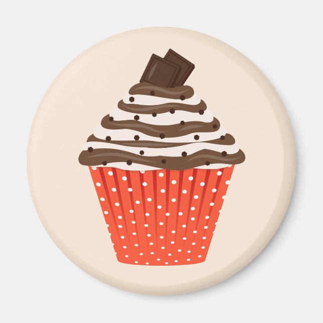 Imã Ímã de Cupcake de Chocolate (Frente)