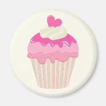 Ímã de Cupcake Rosa Fofo
