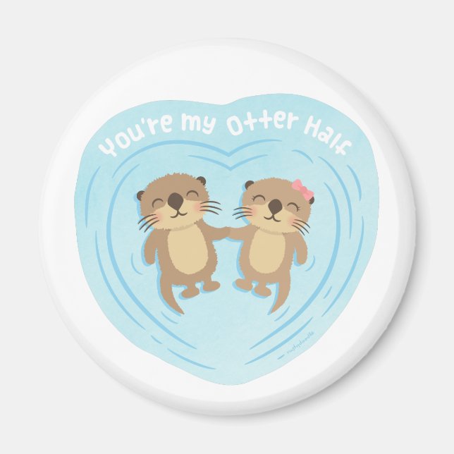 Imã Ímã de Cute My Otter Half Pun Amor Humor (Frente)