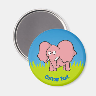 Imã Ímã de desenho animado de elefante rosa