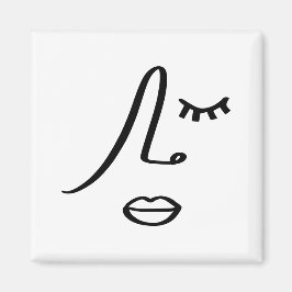 Imã Ímã de design de arte moderna face abstrata minima