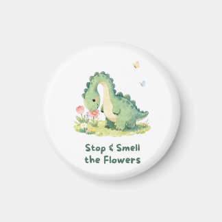 Imã Ímã de Dinossauro Fofo – Pare e Cheire as Flores
