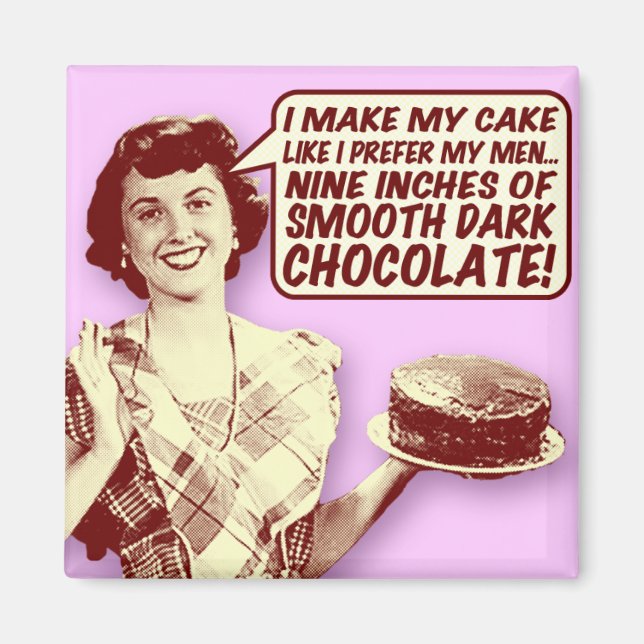 Imã Ímã de Dona de Casa Retrô - Nove Polegadas de Choc (Frente)