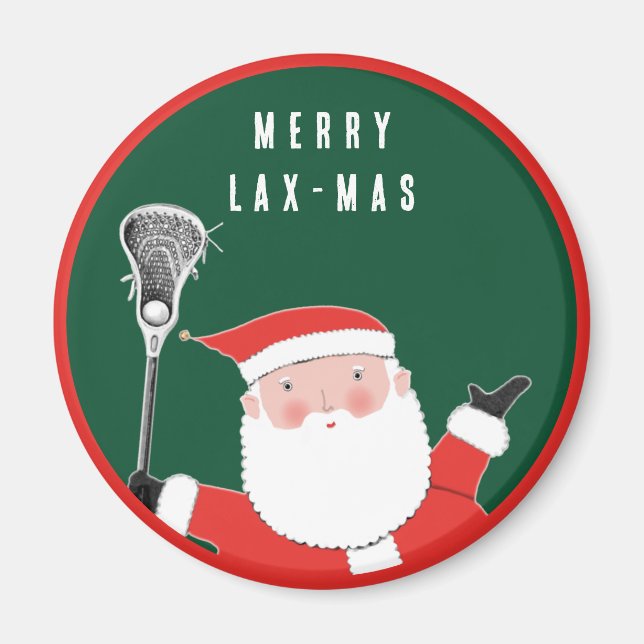 Imã Ímã de Enfeites de Natal para Lacrosse (Frente)