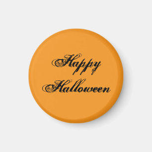 Imã Ímã de Escrita à Mão Feliz Halloween (Laranja e Pr