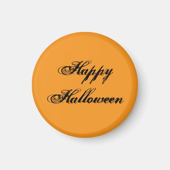 Imã Ímã de Escrita à Mão Feliz Halloween (Laranja e Pr (Frente)