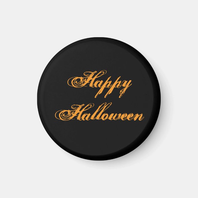 Imã Ímã de Escrita à Mão Feliz Halloween (Preto e Lara (Frente)