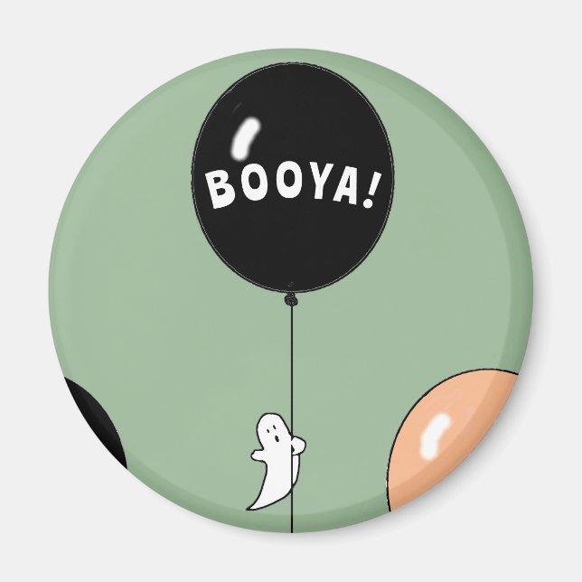 Imã Ímã de Fantasma de Aniversário de Halloween Fofo (Frente)