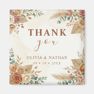 Imã Ímã de Favor de Casamento Floral Boho Rústico Eleg