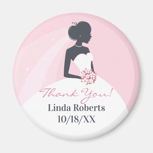 Imã Ímã de Favor de Chuveiro de Noiva Agradecido (Frente)