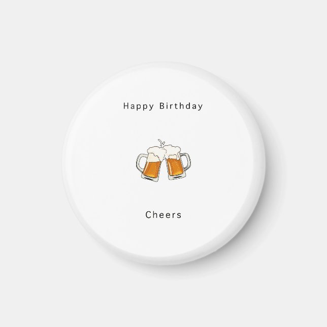 Imã Ímã de Feliz Aniversário, Cheers cerveja (Frente)