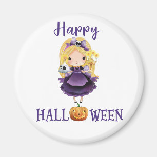 Imã Ímã de Feliz Halloween Menina Princesa Assustadora
