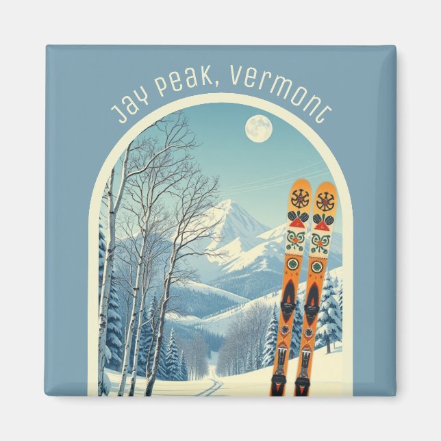 Imã Ímã de férias de esqui Jay Peak Vermont (Frente)