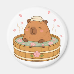 Imã Ímã de Flor de Cerejeira Sakura Onsen Capivara Fof