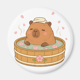 Imã Ímã de Flor de Cerejeira Sakura Onsen Capivara Fof