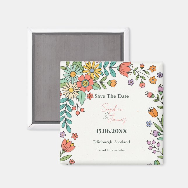 Imã Ímã de Floral Folclórico Divertido para Salvar a D (Front/Back)