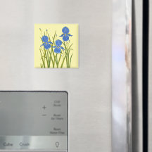 Ímã de Flores Íris Azuis