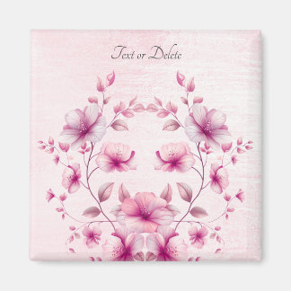 Imã Ímã de Flores Rosa em Aquarela